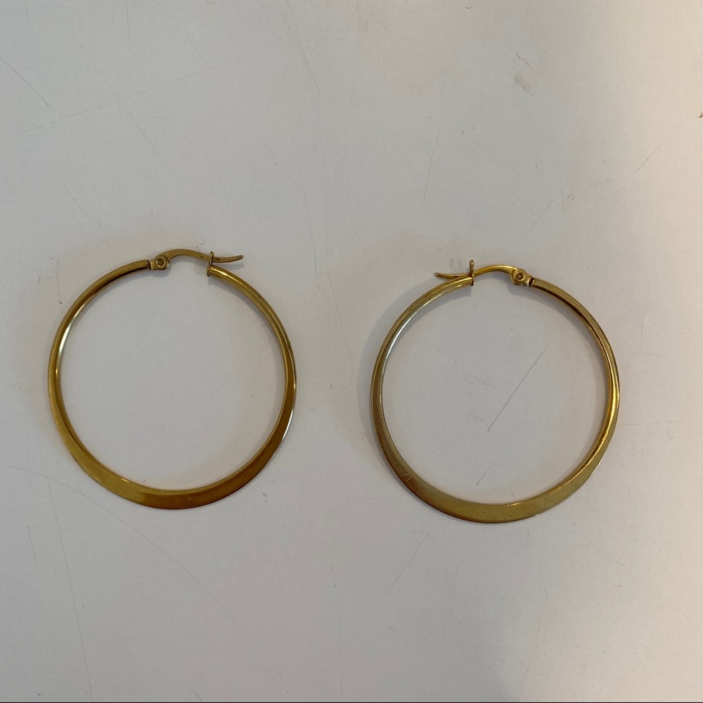STEELTIME 18K Gold Plated Hoop Earrings